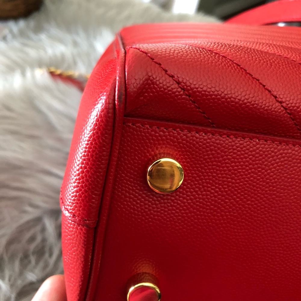 ❤️SOLD❤️saint laurent Cassandre tote grained red - Picture 5 of 8